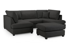 Carnaby Black U-Shape Corner Sofa