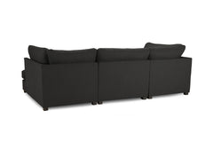 Carnaby Black U-Shape Corner Sofa