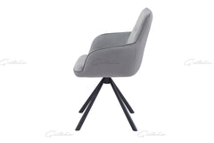 Amalia Grey French Velvet Dining Chairs – Set of 2, 4, 6, 8 or 10