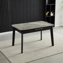 Arizona 130-160cm Extending Grey Ceramic Dining Table with Monza Grey Fabric Chairs