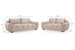 Azzuro Mocha 3+2 Velvet Sofa Set