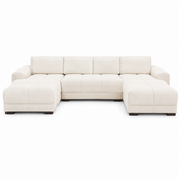 Azzuro Cream Velvet U-Shape Corner Sofa