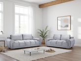 Azzuro Grey 3+2 Velvet Sofa Set