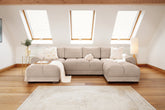 Azzuro Mocha Velvet U-Shape Corner Sofa