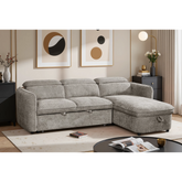 Capri Grey L-Shape Corner Sofa Bed