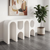 Capriana White Micro Cement Console Table