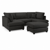 Carnaby Black U-Shape Corner Sofa