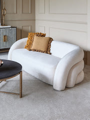 Casa Cream 2-Seater Velvet Sofa