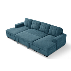 Como Blue U-Shape Sofa Bed