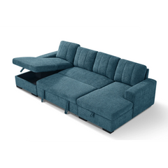Como Blue U-Shape Sofa Bed