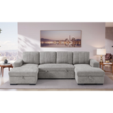 Como Grey U-Shape Sofa Bed