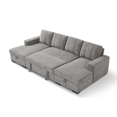 Como Grey U-Shape Sofa Bed