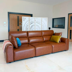 Conway Electric Sofa Brown 3 Seater