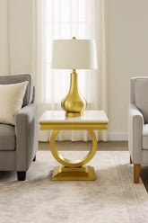 Arriana Gold Marble Lamp Table