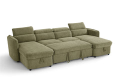 Capri Green U-Shape Corner Sofa Bed