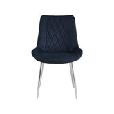 2 Mortiz Black Velvet Dining Chairs- Chrome Legs
