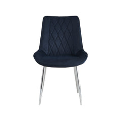 2 Mortiz Black Velvet Dining Chairs- Chrome Legs