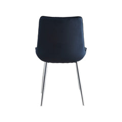 2 Mortiz Black Velvet Dining Chairs- Chrome Legs