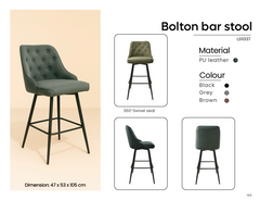 Bolton Bar Stool | Luxury Padded Kitchen Seating