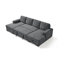 Como Black U-Shape Sofa Bed