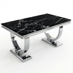 Arianna Black Marble Chrome Coffee Table