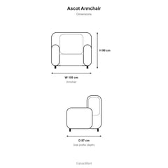 Ascot Green Fabric Armchair
