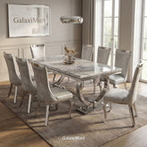 Ariana 200cm Grey Marble Dining Set — Silver Miami Chairs
