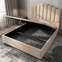 Cream Berkshire Ottoman Bed with Gas-Lift Storage