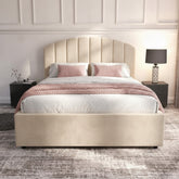 Cream Berkshire Ottoman Bed with Gas-Lift Storage