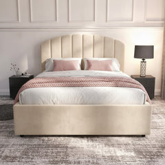 Cream Berkshire Ottoman Bed with Gas-Lift Storage