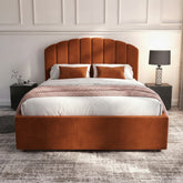 Burnt Orange Berkshire Ottoman Bed with Gas-Lift Storage