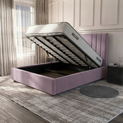 Burlington Lilac Ottoman Bed with Gas-Lift Storage