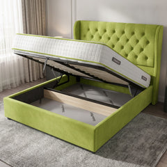 Camden Lime Ottoman Bed with Gas-Lift Storage