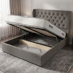 Camden Steel Ottoman Bed with Gas-Lift Storage