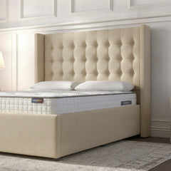 Cream Camden Ottoman Bed with Gas-Lift Storage