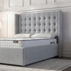 Camden Silver Ottoman Bed with Storage
