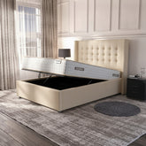 Cream Camden Ottoman Bed with Gas-Lift Storage
