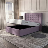 Camden Lilac Ottoman Bed with Gas-Lift Storage