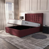 Camden Claret Ottoman Bed | Premium Gas-Lift Storage
