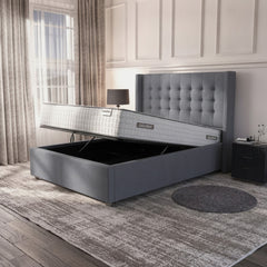 Camden Steel Ottoman Bed with Gas-Lift Storage