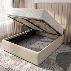 Cream Carlton Ottoman Bed with Gas-Lift Storage