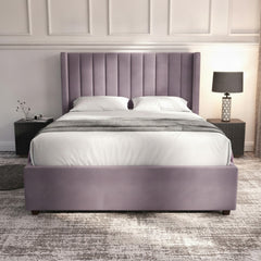Carlton Ottoman Bed - Lilac Velvet with Gas-Lift Storage