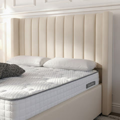 Cream Carlton Ottoman Bed with Gas-Lift Storage