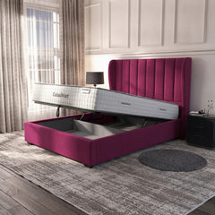 Cerise Carlton Ottoman Bed | Gas-Lift Storage