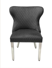 Chelsea Round White Marble Dining Set - Valentino Grey Chairs