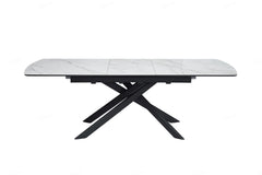 Cosma 180–230cm White & Sunset Cloud Vein Ceramic Extending Dining Table