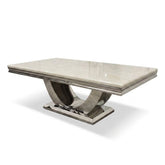 Ariel Cream Marble & Chrome Coffee Table