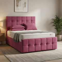 Cerise Cube Divan Bed with Storage