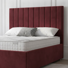 Claret Cubic Panel Ottoman Storage Bed