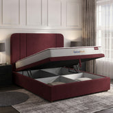 Claret Curb Plain Ottoman Bed